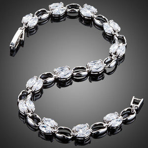 Platinum Plated Toggle Clasp Bracelet - KHAISTA Fashion Jewellery