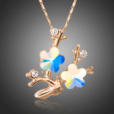 Plum Flowers Branch Necklace KPN0186 - KHAISTA Fashion Jewellery