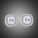 Prong Set Square Crystal Stud Earrings