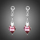 Purple Austrian Crystal Drop Earrings