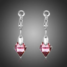 Load image into Gallery viewer, Purple Austrian Crystal Drop Earrings -KPE0351 - KHAISTA Fashion Jewellery
