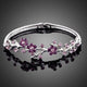 Purple Blossom Twig Crystal Bangle