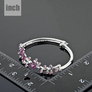 Purple Blossom Twig Bangle - KHAISTA Fashion Jewellery