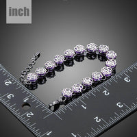 purple crystal clasp bracelet detail view by KHAISTA