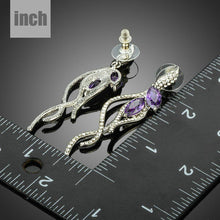 Load image into Gallery viewer, Purple Coral Cubic Zirconia Earrings - KHAISTA Fashion Jewellery

