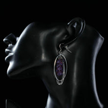 Load image into Gallery viewer, Purple Crystal Dangle Drop Earrings - KHAISTA Fashion Jewellery
