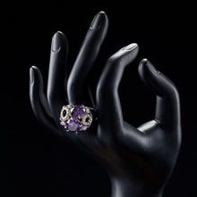 Load image into Gallery viewer, Purple Crystal Fashion Ring - KHAISTA Fashion Jewellery
