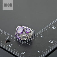 Purple crystal ring detail view by KHAISTA