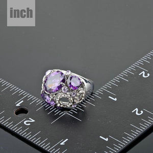 Purple Crystal Fashion Ring - KHAISTA Fashion Jewellery