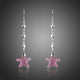 Purple Crystal Star Drop Earrings