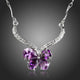Purple CZ Butterfly Pendant Necklace
