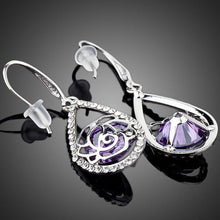 Load image into Gallery viewer, Purple Cubic Zirconia Raindrop Earrings - KHAISTA Fashion Jewellery
