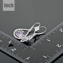 Load image into Gallery viewer, Purple Cubic Zirconia Raindrop Earrings - KHAISTA Fashion Jewellery
