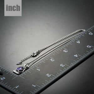Purple Cubic Zirconia Sail Boat Design Necklace KPN0146 - KHAISTA Fashion Jewellery