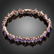 Load image into Gallery viewer, Purple Cubic Zirconia Stones Bracelet - KHAISTA Fashion Jewellery
