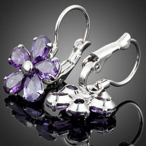 Purple Daisy Stud Earrings - KHAISTA Fashion Jewellery