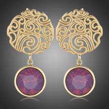Load image into Gallery viewer, Purple Dangle Earrings -KPE0383 - KHAISTA Fashion Jewellery
