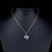 Load image into Gallery viewer, Purple Flower Necklace KPN0054 - KHAISTA Fashion Jewellery
