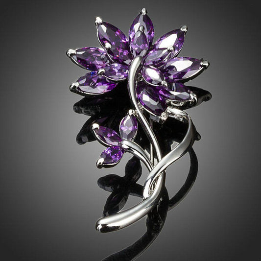 khaista purple flower pin brooch mjb0029 image 1