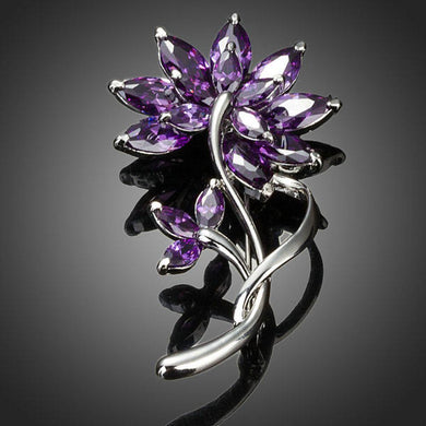 Purple Flower Pin Brooch - KHAISTA Fashion Jewellery