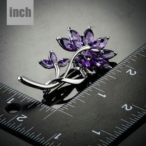 Purple Flower Pin Brooch - KHAISTA Fashion Jewellery