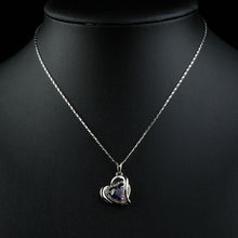 Load image into Gallery viewer, Purple Heart Necklace Pendant - KHAISTA Fashion Jewellery
