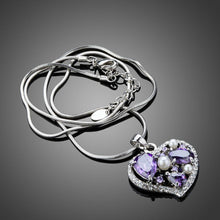 Load image into Gallery viewer, Purple Heart Pendant Necklace KPN0158 - KHAISTA Fashion Jewellery
