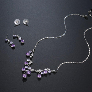 Purple Jewellery Set for Engagement Wedding Day - KHAISTA Fashion Jewellery