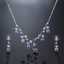 Load image into Gallery viewer, Purple Jewellery Set for Engagement Wedding Day - KHAISTA Fashion Jewellery
