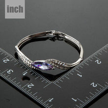Load image into Gallery viewer, Purple Leaf Diamante Bangle Bracelet - KHAISTA Fashion Jewellery

