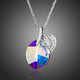 Purple Leaf Drop Crystal Necklace