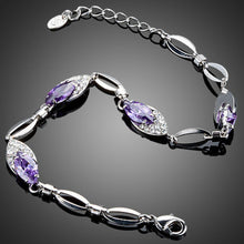 Load image into Gallery viewer, Purple Lightweight Cubic Zirconia Bracelet - KHAISTA Fashion Jewellery
