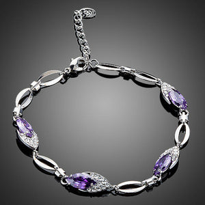 Purple Lightweight Cubic Zirconia Bracelet - KHAISTA Fashion Jewellery