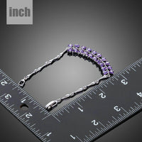 purple crystal bow knot bracelet detail view by KHAISTA