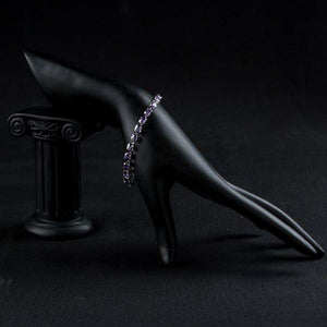 Purple Link Chain Cubic Zirconia Bracelet - KHAISTA Fashion Jewellery