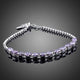 Purple Cubic Zirconia Link Chain Bracelet