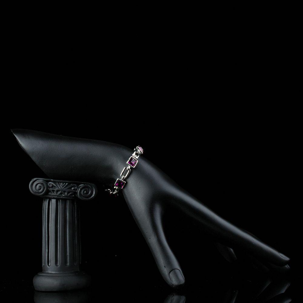 khaista purple link chain lobster bracelet kf0164 image 4
