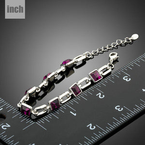 Purple Link Chain Lobster Bracelet - KHAISTA Fashion Jewellery