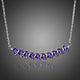 Purple Crystal Link Chain Pendant Necklace