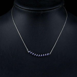 Purple Link Chain Pendant Necklace - KHAISTA Fashion Jewellery