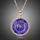 Purple Lotus Flower Pendant Necklace