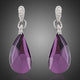 Purple Raindrop Crystal Drop Earrings