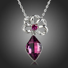 Load image into Gallery viewer, Purple Stellux Austrian Crystal Necklace KPN0150 - KHAISTA Fashion Jewellery
