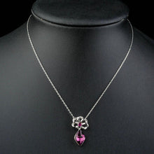 Load image into Gallery viewer, Purple Stellux Austrian Crystal Necklace KPN0150 - KHAISTA Fashion Jewellery

