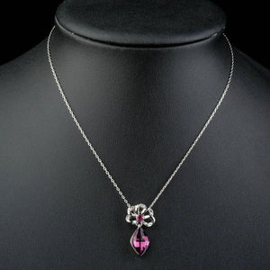 Purple Stellux Austrian Crystal Necklace KPN0150 - KHAISTA Fashion Jewellery