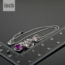 Load image into Gallery viewer, Purple Stellux Austrian Crystal Pendant Necklace KPN0051 - KHAISTA Fashion Jewellery
