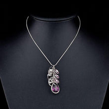 Load image into Gallery viewer, Purple Stellux Austrian Crystal Pendant Necklace KPN0051 - KHAISTA Fashion Jewellery
