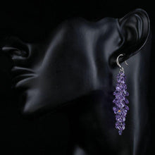 Load image into Gallery viewer, Purple Stellux Austrian Drop Earrings -KPE0097 - KHAISTA Fashion Jewellery
