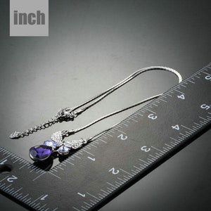 Purple Water Drop Butterfly Pendant Necklace - KHAISTA Fashion Jewellery