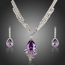 Load image into Gallery viewer, Purple Water Drop Party Wear Jewelry Set - KHAISTA Fashion Jewellery
